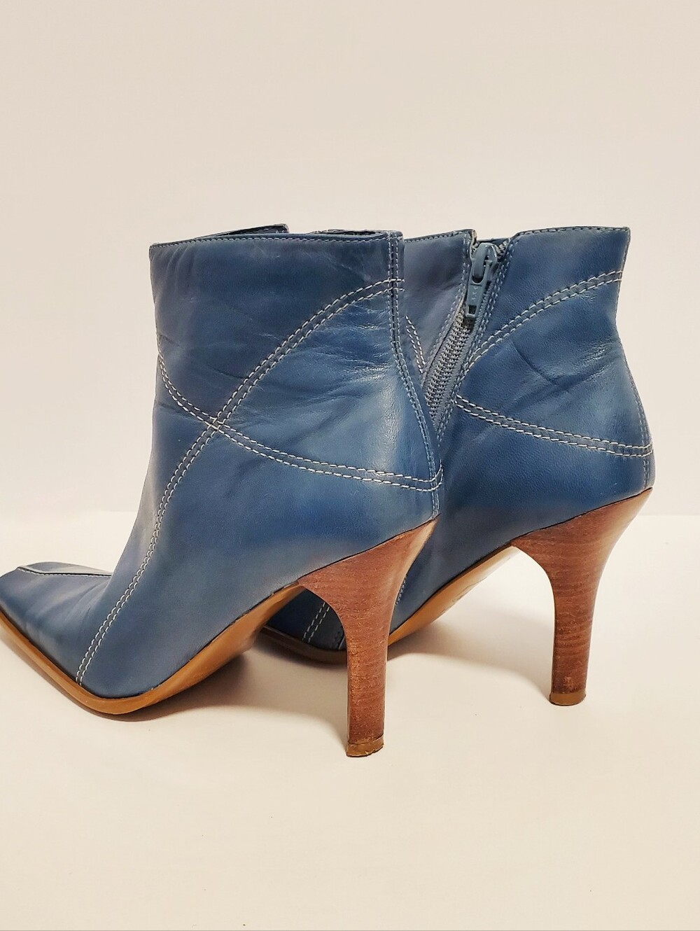 Vintage Diba Remy Teal Leather Ankle Boots - Picture 4 of 6